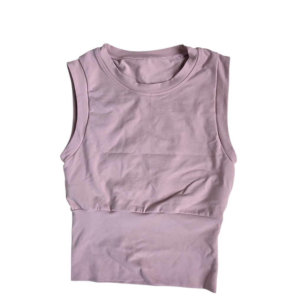 Pink Athletic Tank Top With Built In Bra Size S